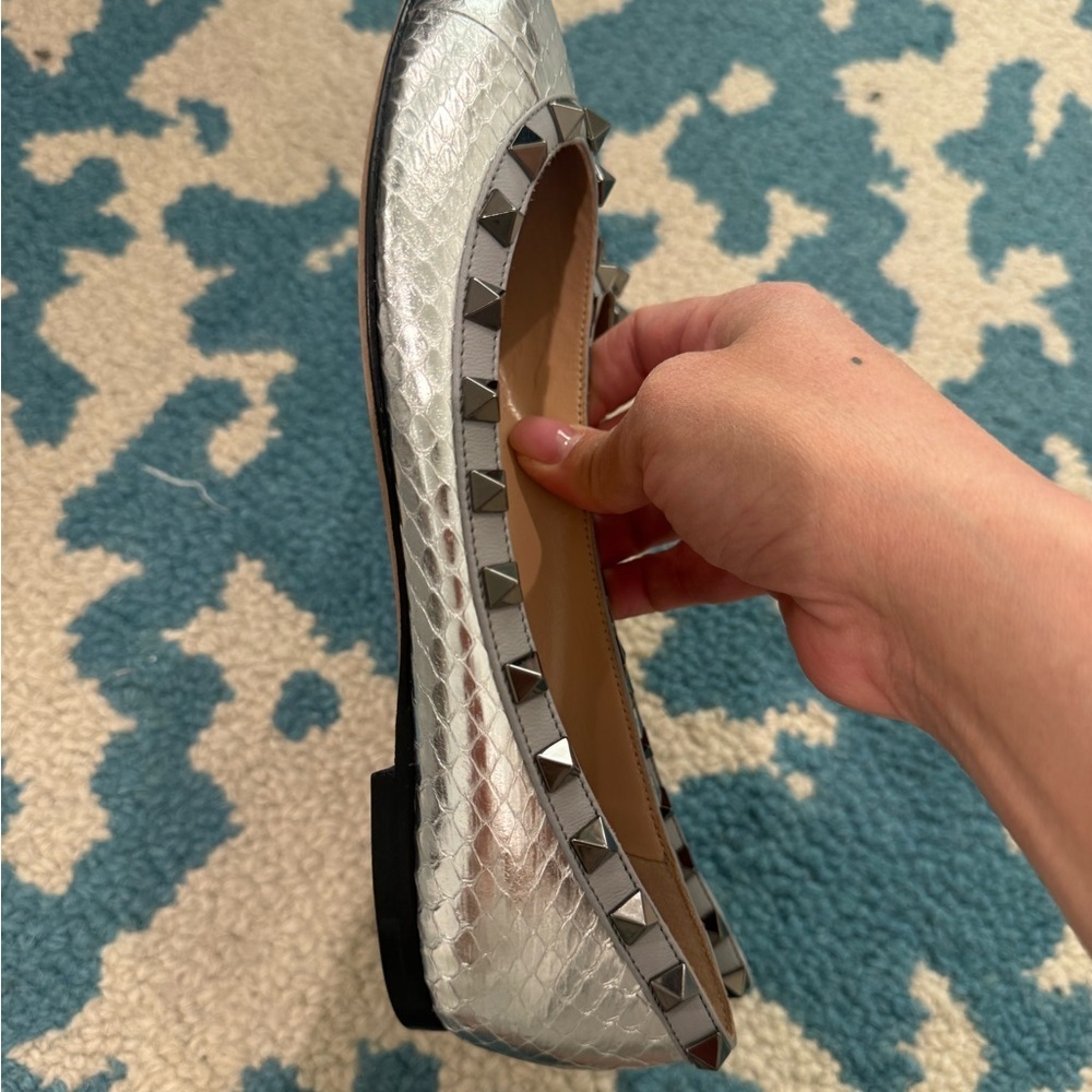 Valentino Silver Studded Women's Flats size 36 - Picture 5 of 6